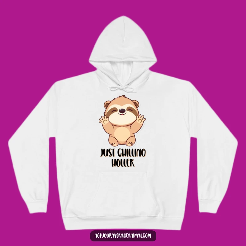 Cozy Funny Sloth Waving Hello Hoodie: Warm Comfort for Relaxed, Happy Days