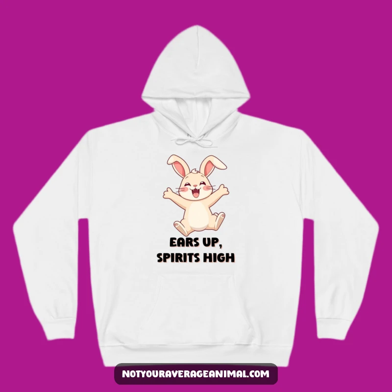 Cozy Funny Leaping Bunny Hoodie - Warm & Joyful Gift