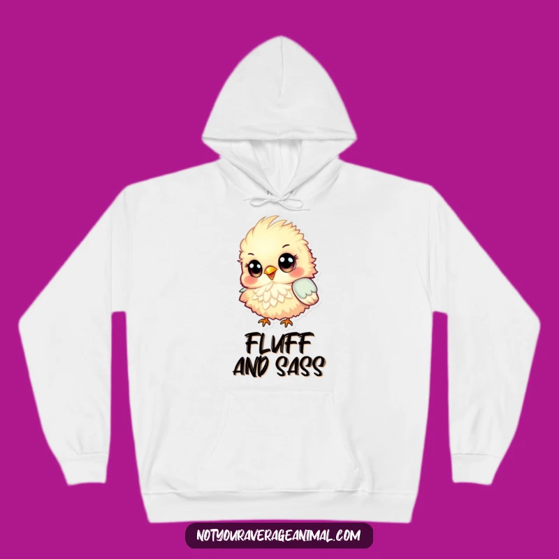 Funny Fluffy Bird Hoodie: Cozy Up with Big-Eyed, Chirpy Happiness