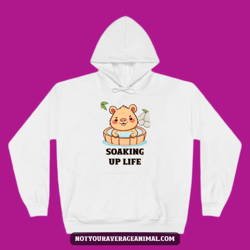 Funny Capybara Hot Spring Hoodie: Cozy Up with Ultimate Relaxation!