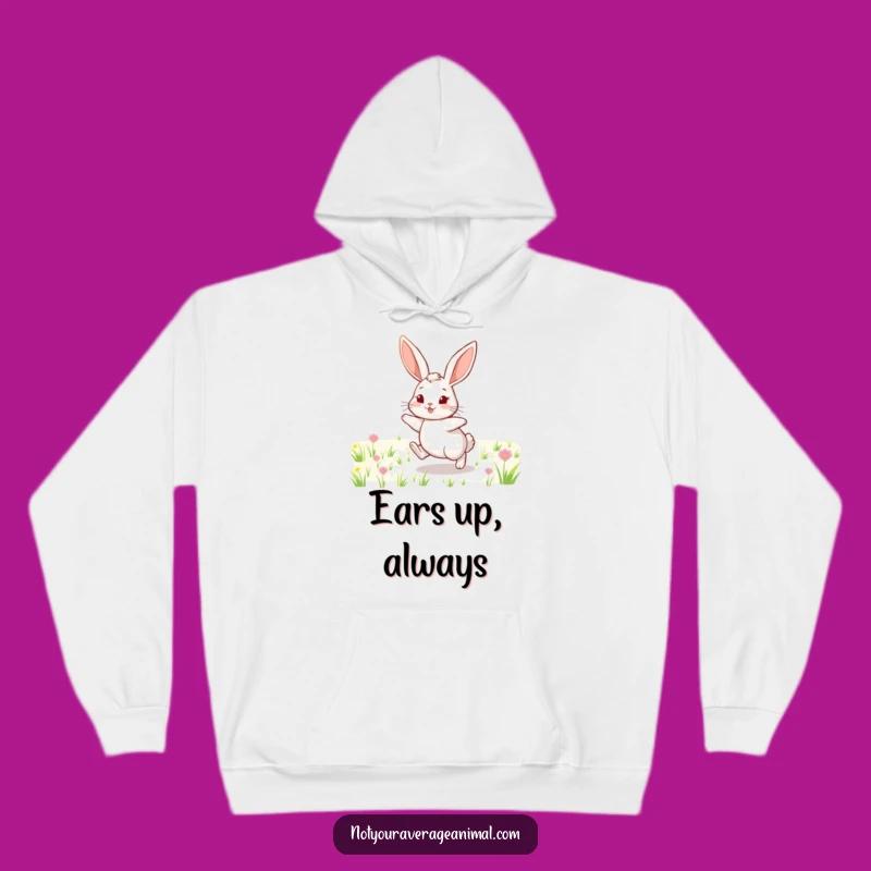 Funny Cheerful Rabbit Field Hoodie - Cozy Funny Animal Gift