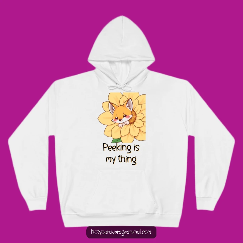 Funny Fox Flower Hoodie: Cozy Woodland Sweatshirt for Chilly Days