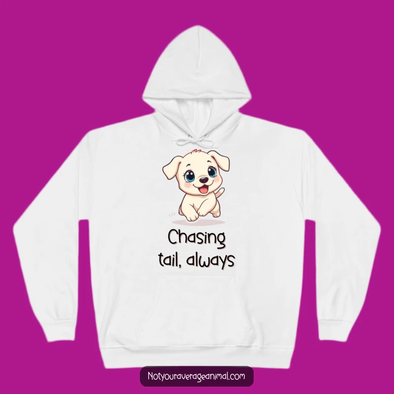 Funny Puppy Tail Chase Hoodie: Cozy Dog Sweatshirt, Awesome Funny Gift for Dog Moms