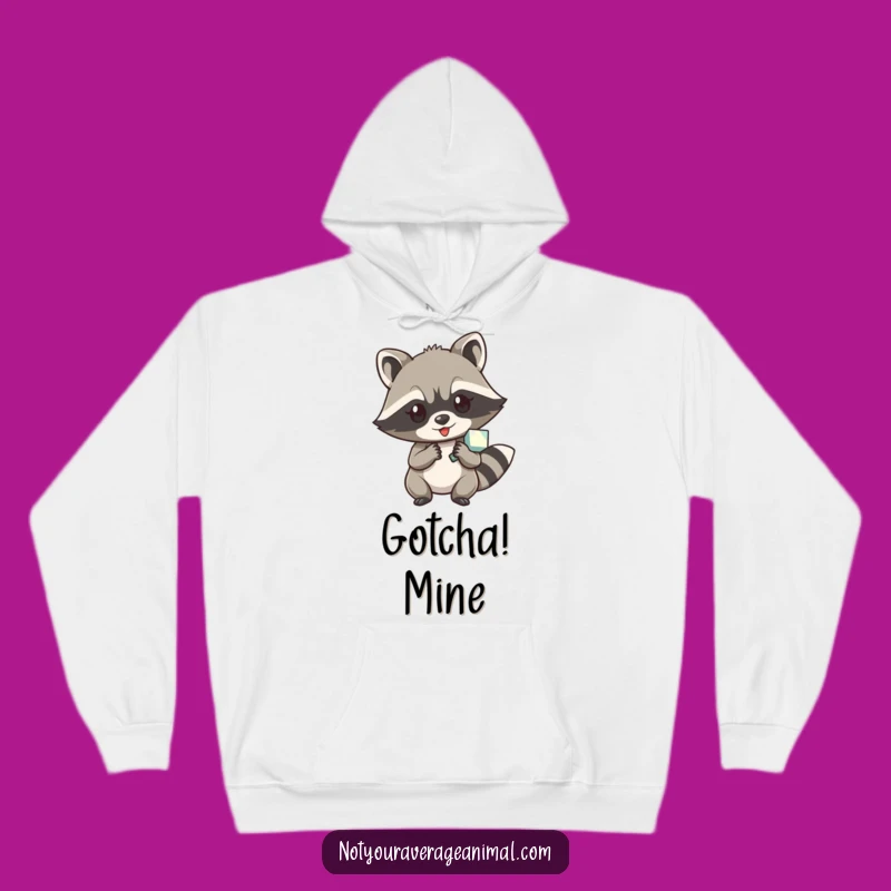 Cozy Funny Raccoon Shiny Object Hoodie: Stay Warm, Look Slyly Adorable