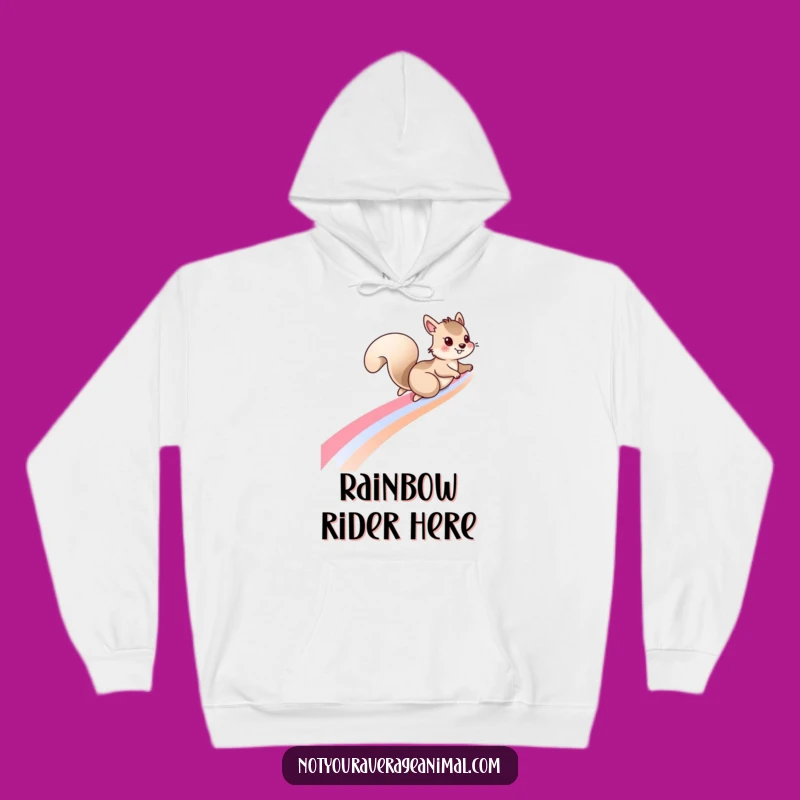 Funny Squirrel Rainbow Hoodie: Cozy Sweatshirt for Whimsical Souls