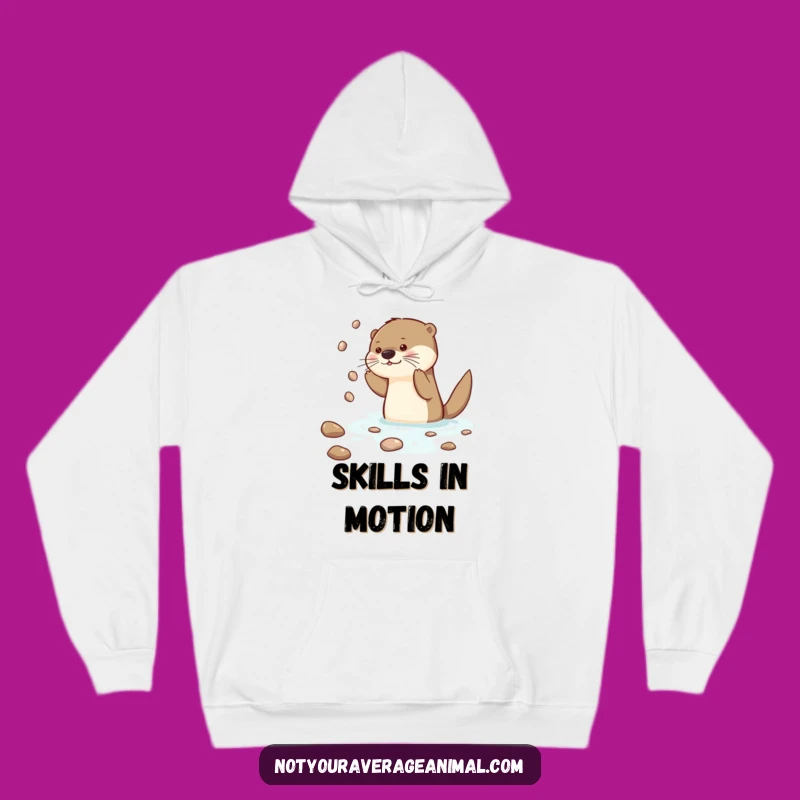 Funny Otter Juggling Hoodie: Cozy Up with This Hilarious Aquatic Character!