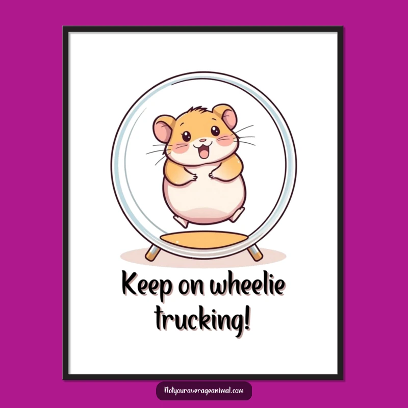 Free Printable Hamster Wall Art: Energetic Spin Downloadable Decor