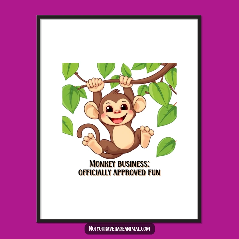 Free Printable Monkey Wall Art: Cheeky Vine Swinger for Fun Downloadable Art!
