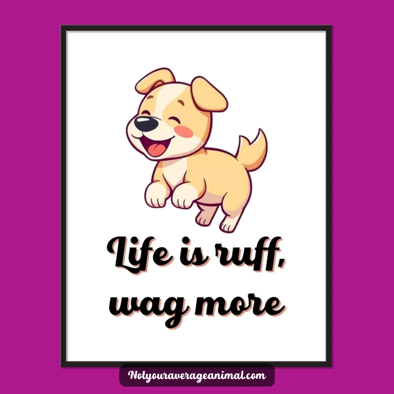 Free Printable Wall Art: Playful Dog Bark - Funny Downloadable Cheer