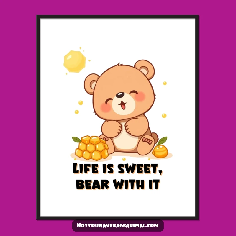 Funny Free Printable Bear Cub Wall Art - Adorable Downloadable Decor for Kids Rooms