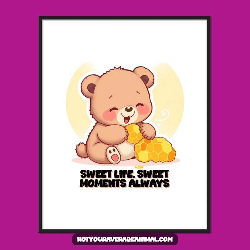 Funny Free Printable Bear Cub Wall Art: Giggling Cub Downloadable Decor