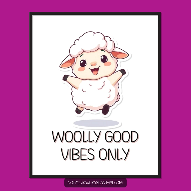 Funny Free Printable Wall Art: Bouncy Sheep Vibes, Downloadable Decor