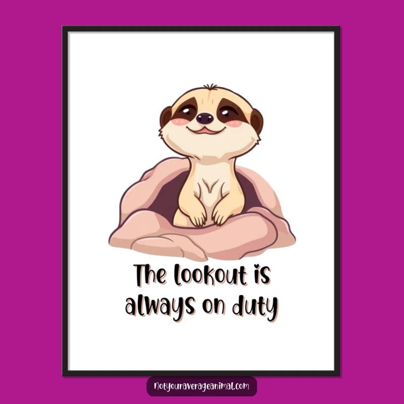 Funny Free Printable Wall Art: Giggling Meerkat Popping Up Downloadable Decor