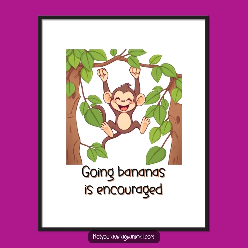 Funny Free Printable Wall Art: Monkey Giggles, Humorous Decor Downloadable Art Gift