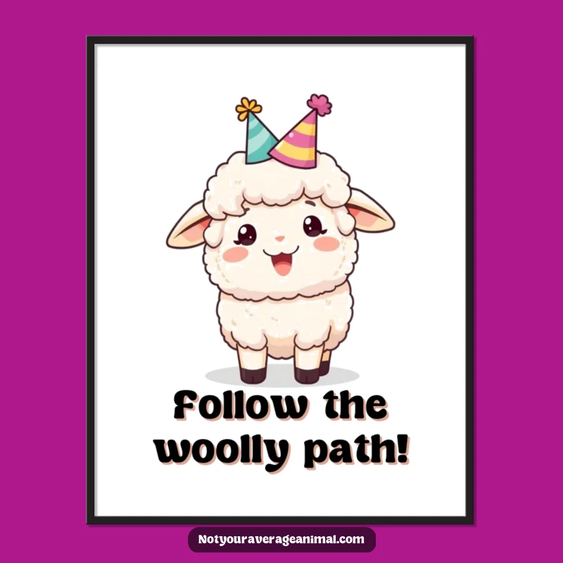 Funny Free Printable Wall Art: Party Sheep's Cheer - Downloadable Whimsical Decor