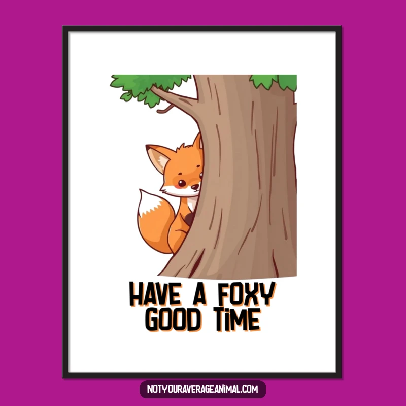 Free Printable Fox Wall Art: Funny Bushy Tail Peek Downloadable Decor