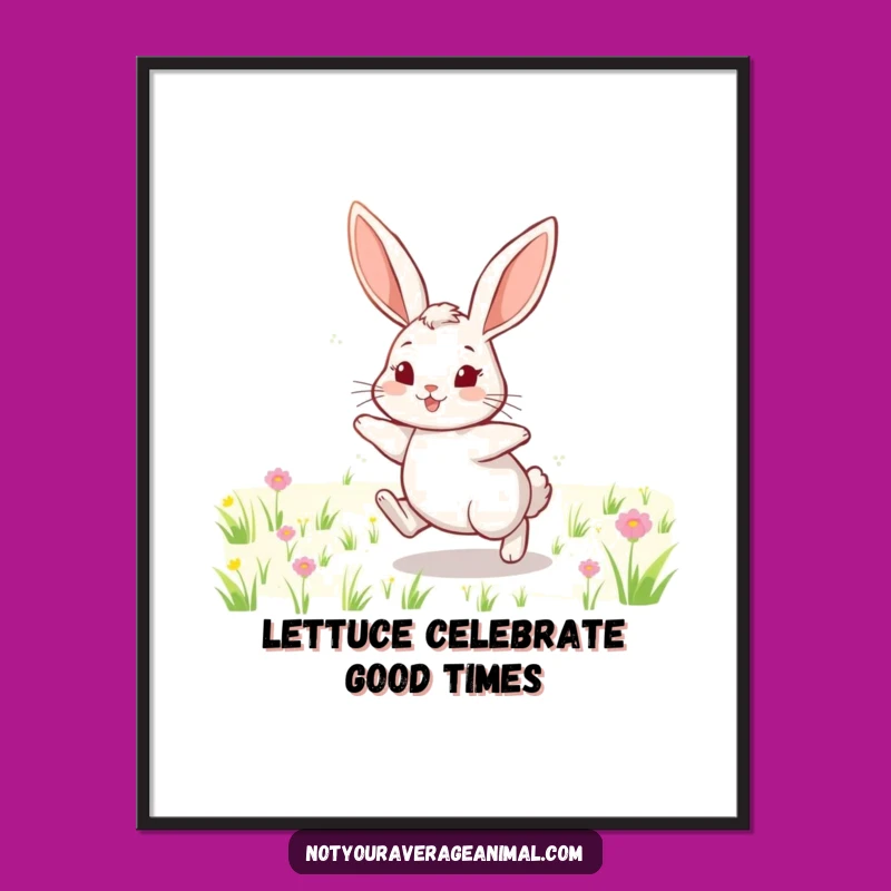Free Printable Wall Art: Funny Cheerful Rabbit - Whimsical Downloadable Art!