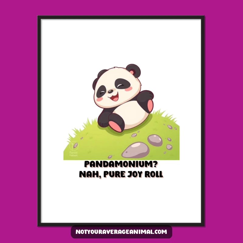 Funny Free Printable Wall Art: Giggling Panda Hilarious Roll Downloadable Gift!