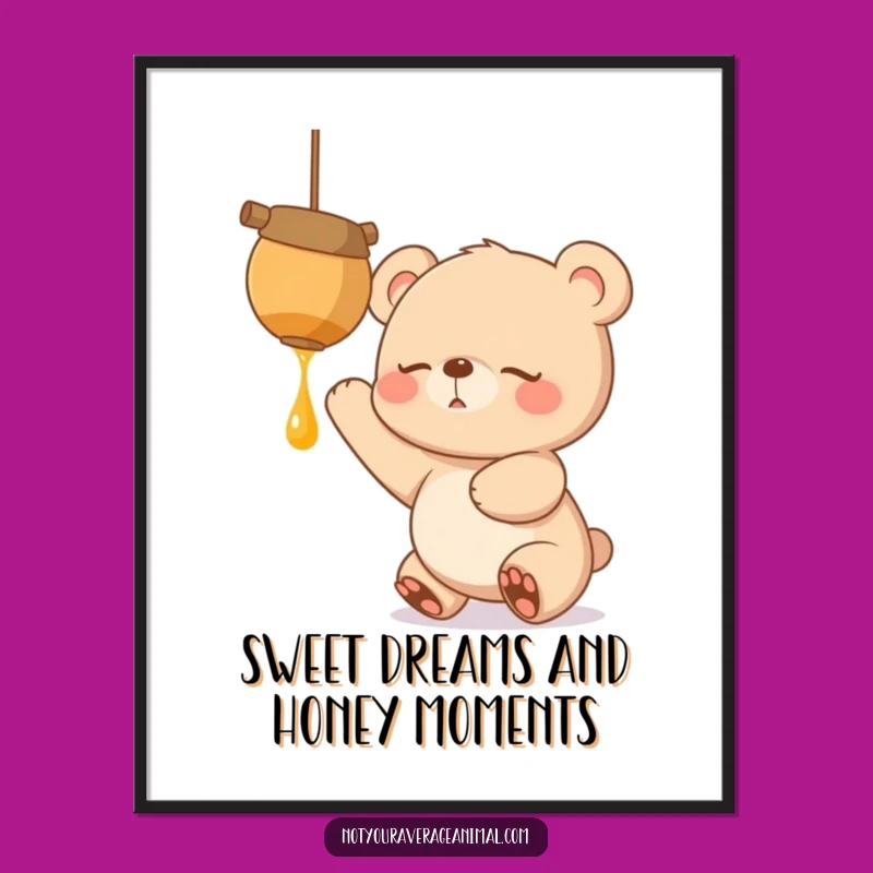 Free Printable Sleepy Bear Wall Art: Sweet Treat Downloadable Decor