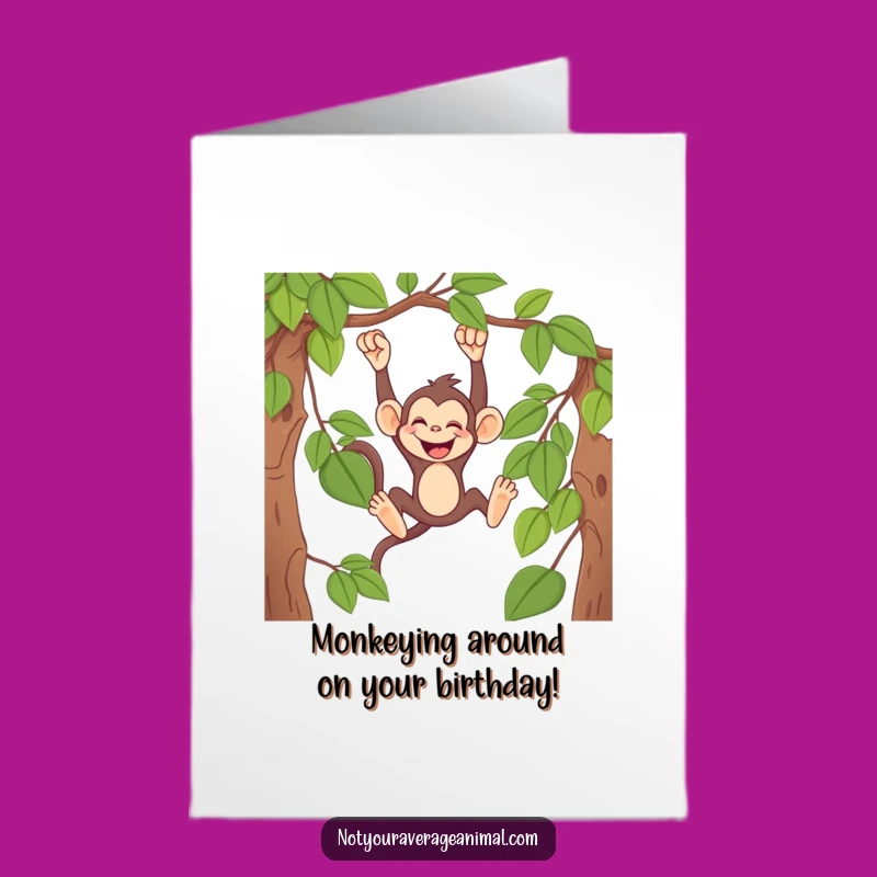 Free Printable Birthday Card: Giggling Monkey, Perfect Humorous Downloadable Gift
