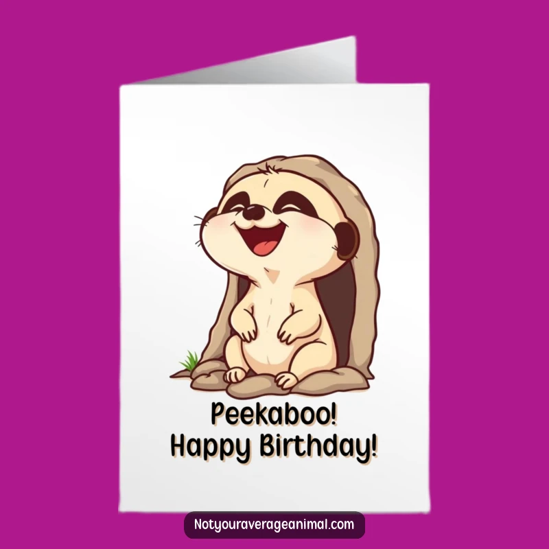 Free Printable Birthday Card: Laughing Meerkat Pop Funny Downloadable Gift for Giggles