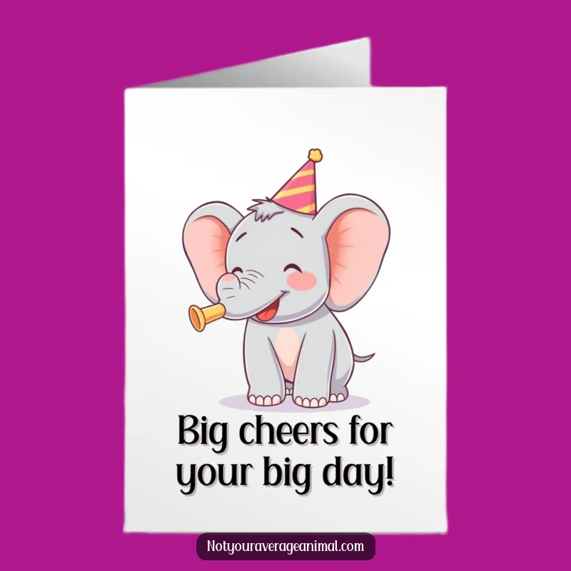 Free Printable Elephant Birthday Card: Joyful Horn Blast for a Fun Downloadable Gift!