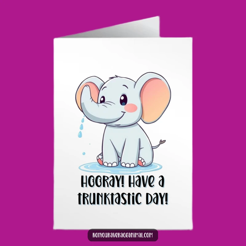 Free Printable Elephant Birthday Card - Splashy Fun Downloadable Gift for All Ages