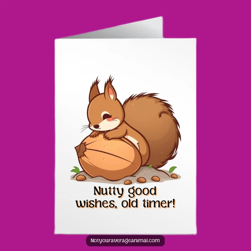 Free Printable Funny Squirrel Birthday Card: Bushy Tail Nutty Celebration Downloadable Gift