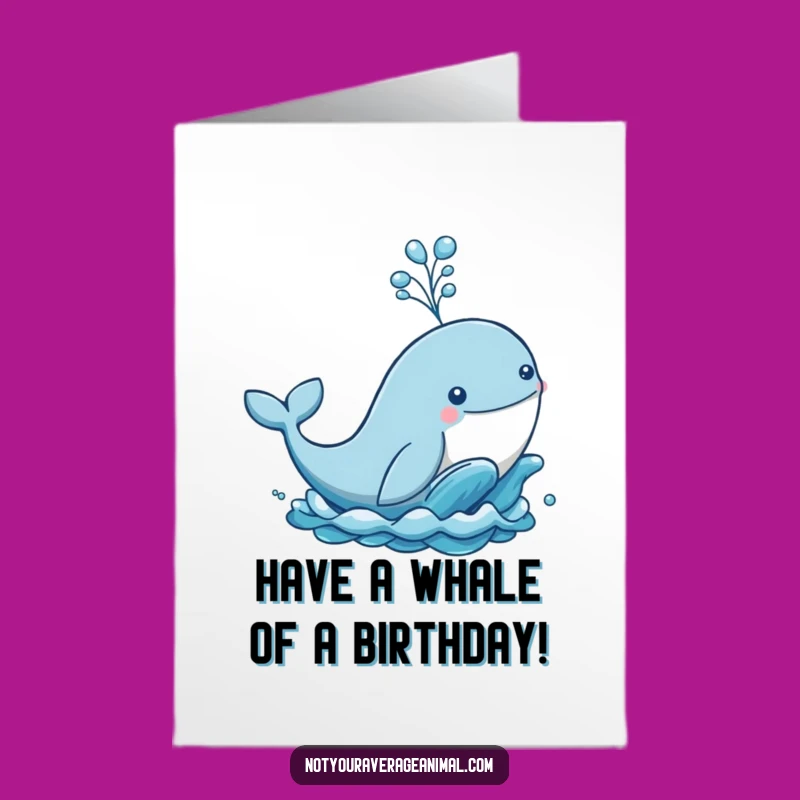 Free Printable Funny Whale Birthday Card: Splashy Celebration Downloadable Gift