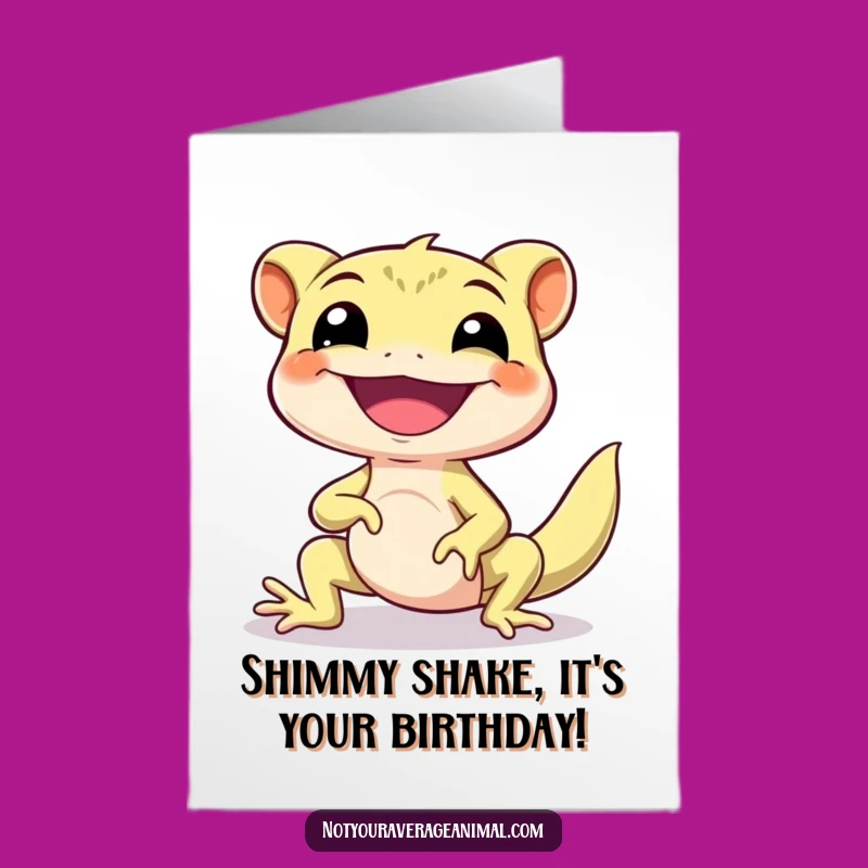 Free Printable Gecko Shimmy Birthday Card: Hilarious DIY Downloadable Fun Gift