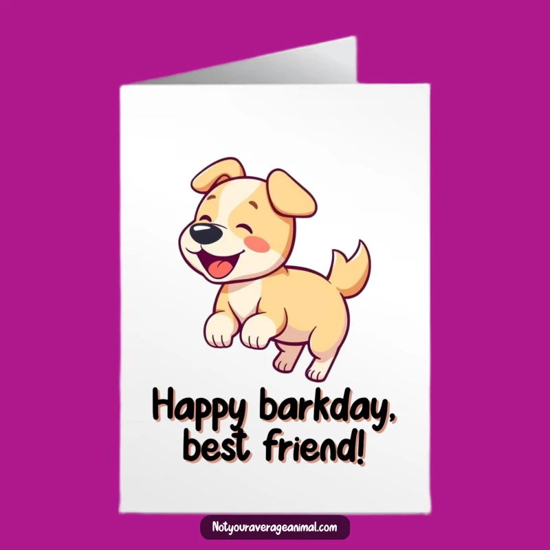 Funny Free Printable Birthday Card: Happy Barking Dog - Energetic Downloadable Wishes