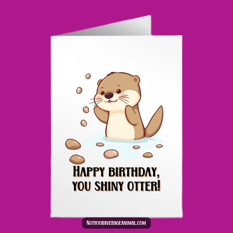 Free Printable Otter Juggling Birthday Card: Whimsical DIY Downloadable Gift