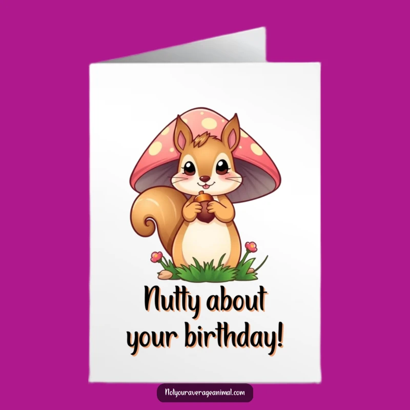 Free Printable Squirrel Birthday Card: Funny Downloadable Acorn Surprise Gift