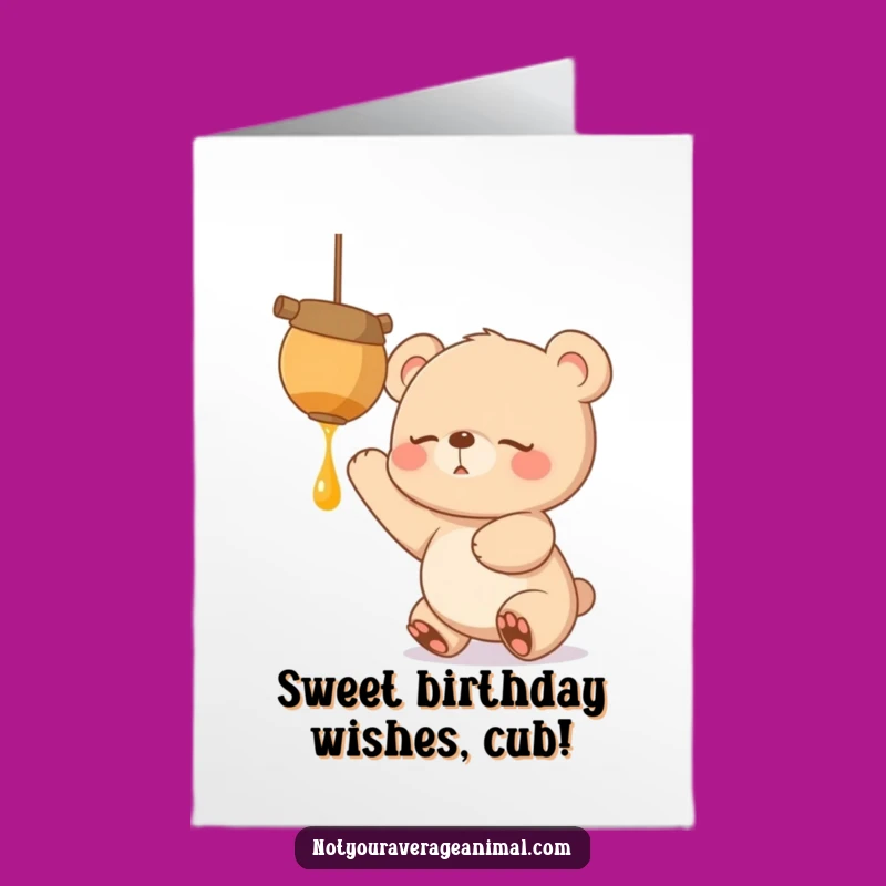 Free Printable Sleepy Bear Birthday Card: Sweet Treat Downloadable Gift