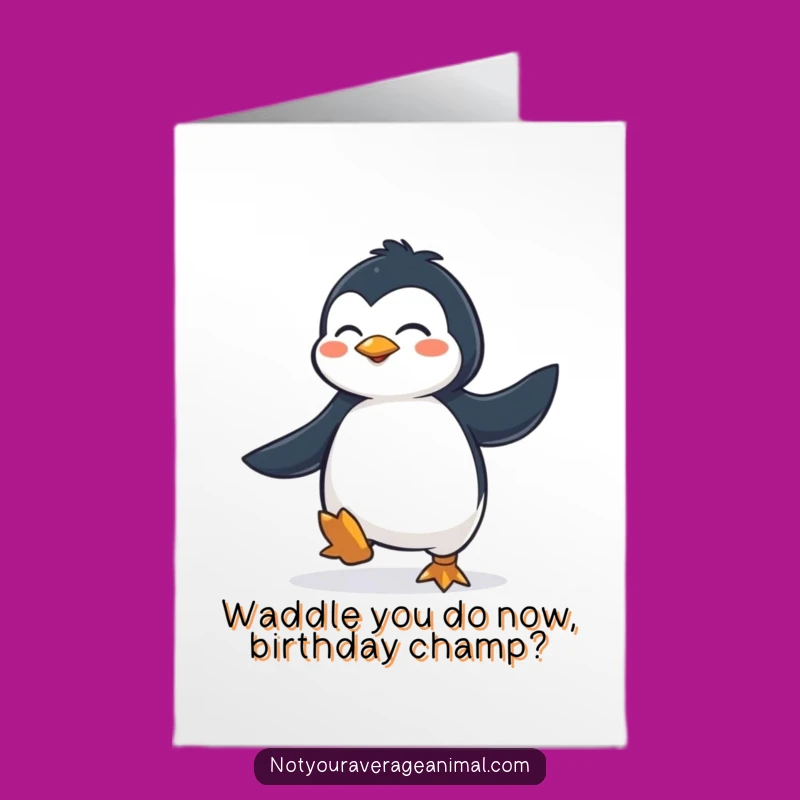 Free Printable Penguin Jig Birthday Card: Funny Downloadable Gift for Penguin Lovers!
