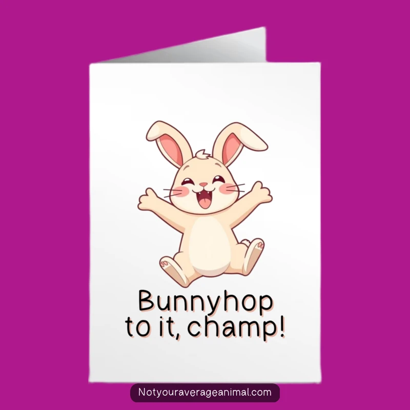Free Printable Bunny Congratulations Card: Thrilled Floppy Eared Downloadable