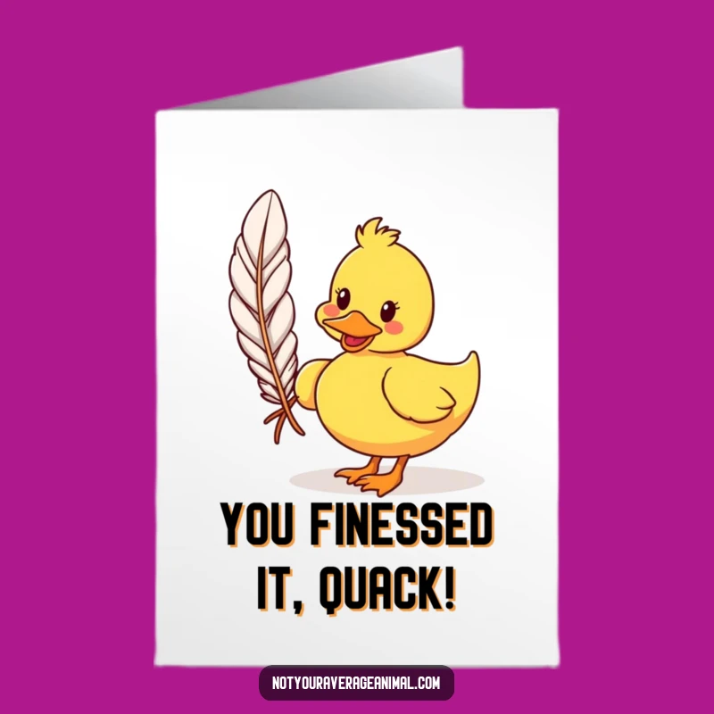 Free Printable Congrats Card: Duck Feather Flair, Humorous Downloadable for Big Achievements