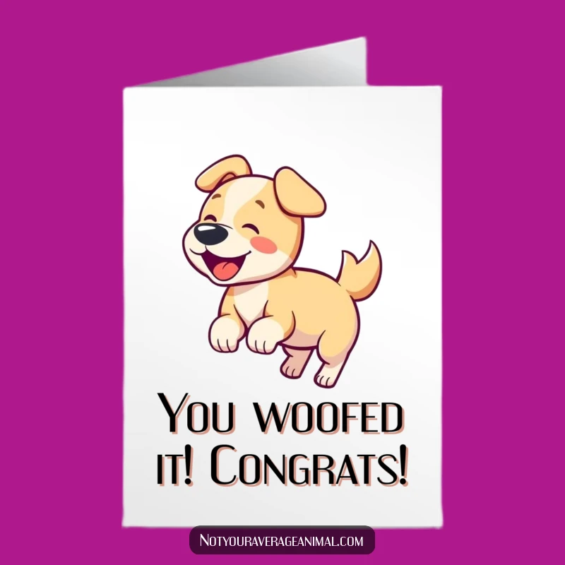 Free Printable Congrats Card: Happy Dog Bark - Funny Downloadable Celebration