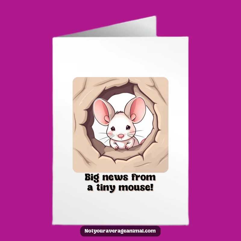 Free Printable Funny Mouse Congrats Card: Big Ears Celebration Downloadable Gift