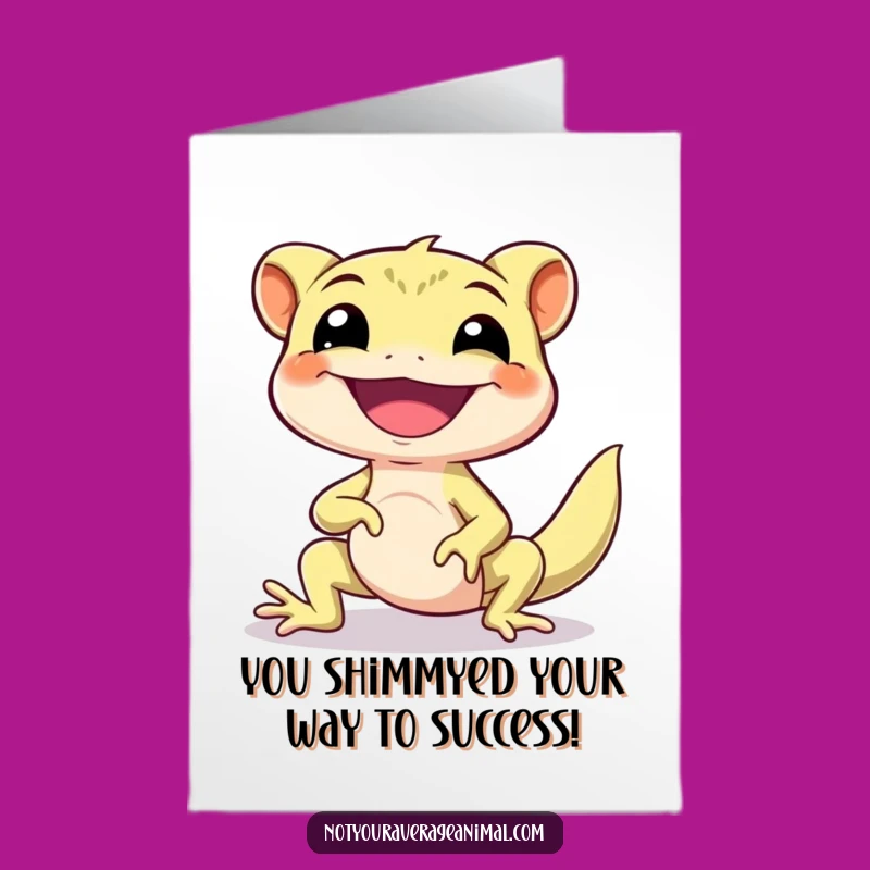 Free Printable Gecko Shimmy Congrats Card: Joyful DIY Downloadable Celebration Gift