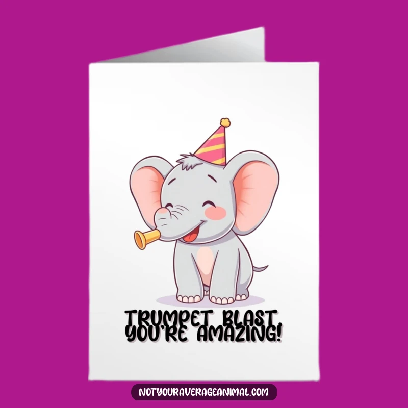Free Printable Elephant Congrats Card: Joyful Hornblower for a Cheerful Downloadable Gift!