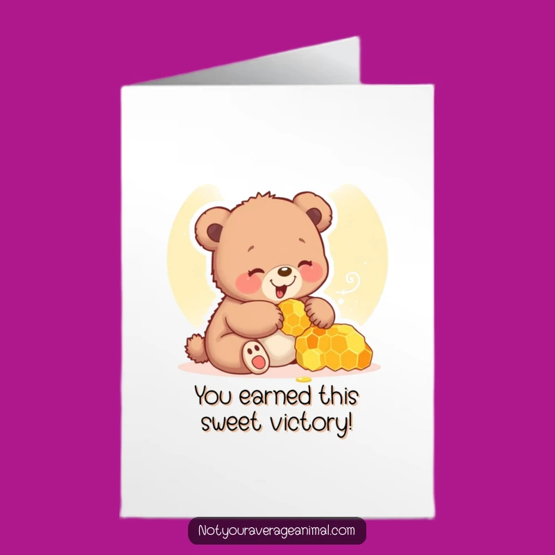 Free Printable Bear Cub Congrats Card: Giggling Cub Downloadable Celebration