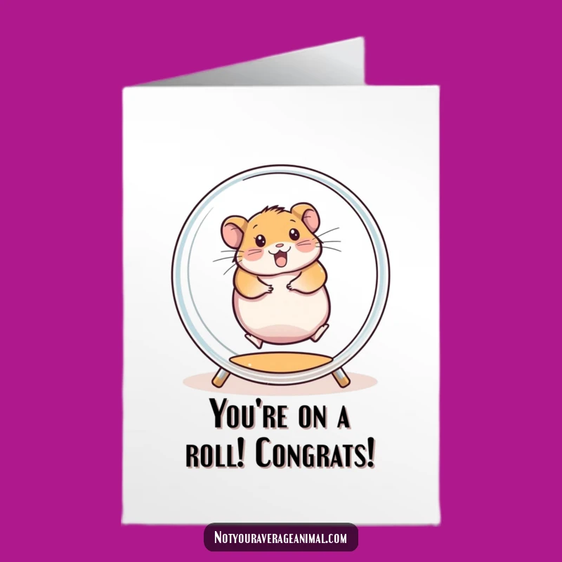 Free Printable Hamster Congrats Card: Energetic Spin Downloadable
