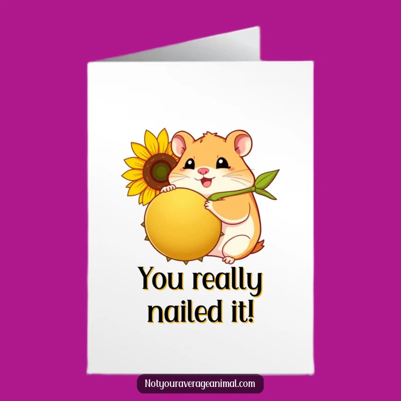 Free Printable Congrats Card: Joyful Hamster, Funny Winner, Downloadable Gift