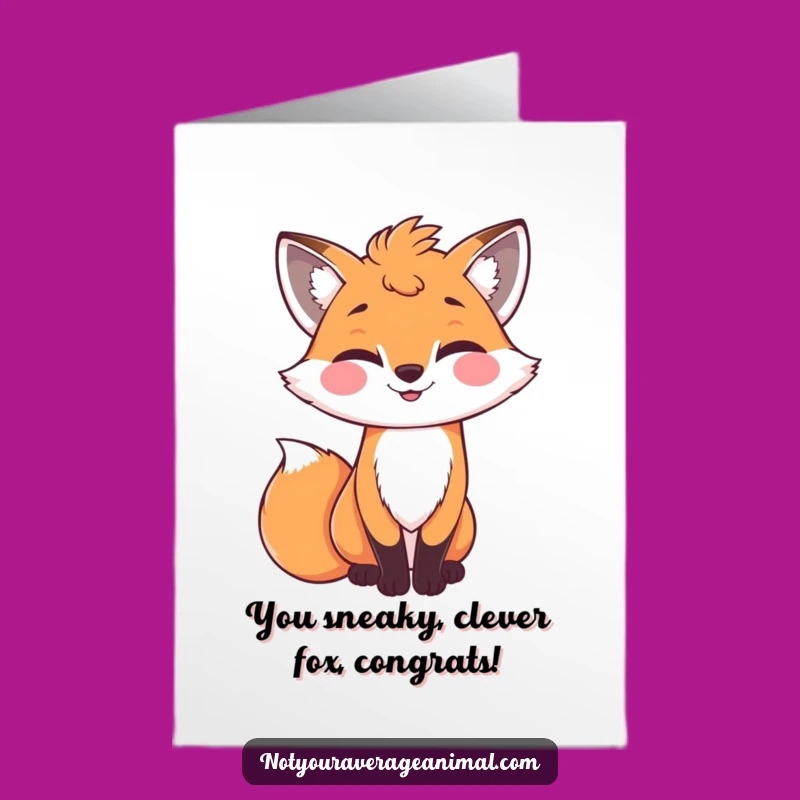 Free Printable Congrats Card - Winking Fox's Sly Success Greeting Downloadable