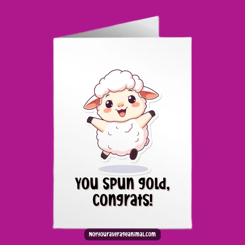 Free Printable Congrats Card: Bouncy Sheep Joy, Easy Downloadable Gift