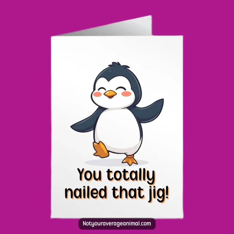 Free Printable Penguin Jig Congrats Card: Joyful Downloadable Gift for Any Occasion!