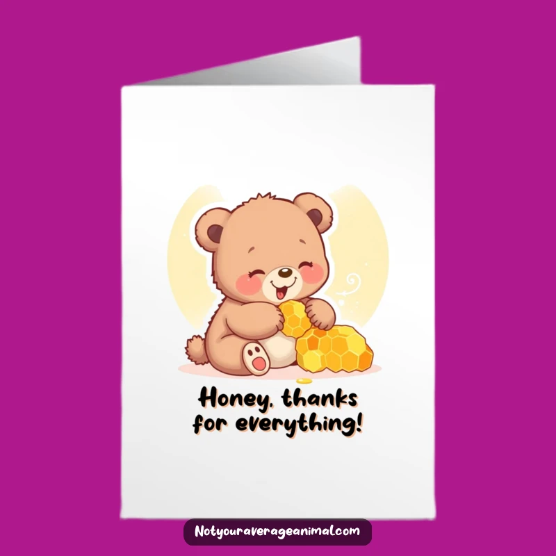 Free Printable Bear Cub Thank You Card: Giggling Cub Downloadable Gratitude