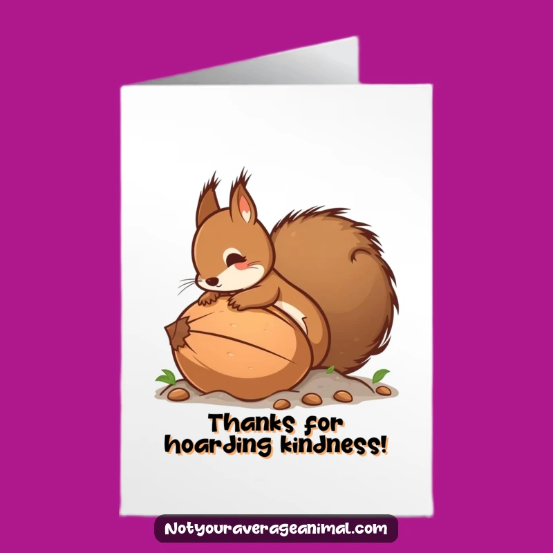 Free Printable Funny Squirrel Thank You Card: Nutty Appreciation Downloadable Gift