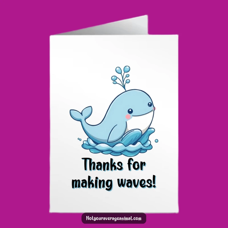 Free Printable Funny Whale Thank You Card: Ocean Appreciation Downloadable Gift